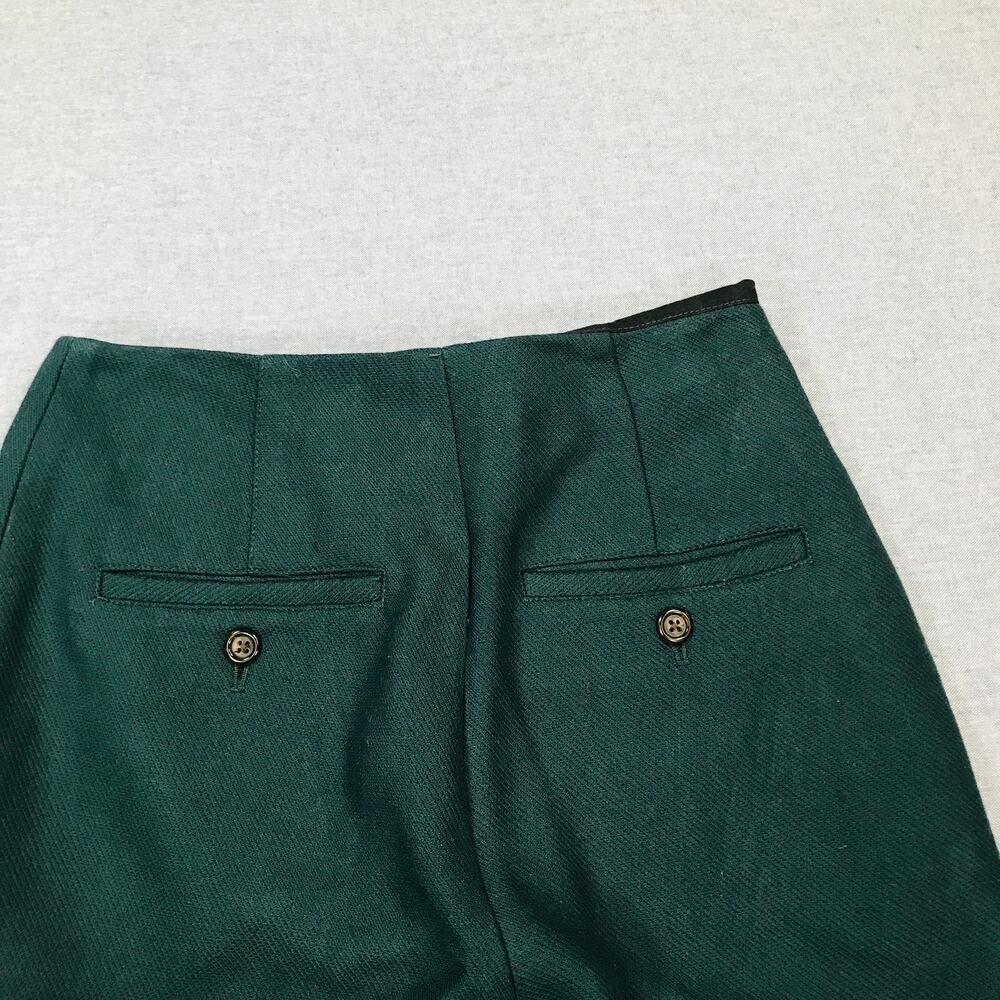Argent Women 0 Tailored Flare Trouser Pants Seasonless Wool Blend Green Flaw AX1 - Picture 7 of 12
